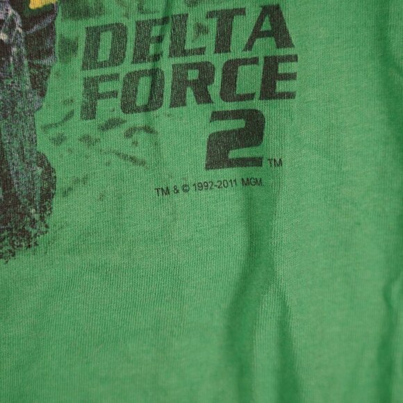 Delta Force 2 Scott McCoy Chuck Norris Graphic Shirt Green Movie Size Medium - Picture 3 of 5